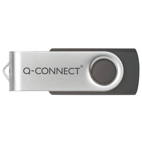 Chiavetta USB in blister Q-Connect High Speed 2.0 nero 8 GB con cappuccio di protezione KF41512